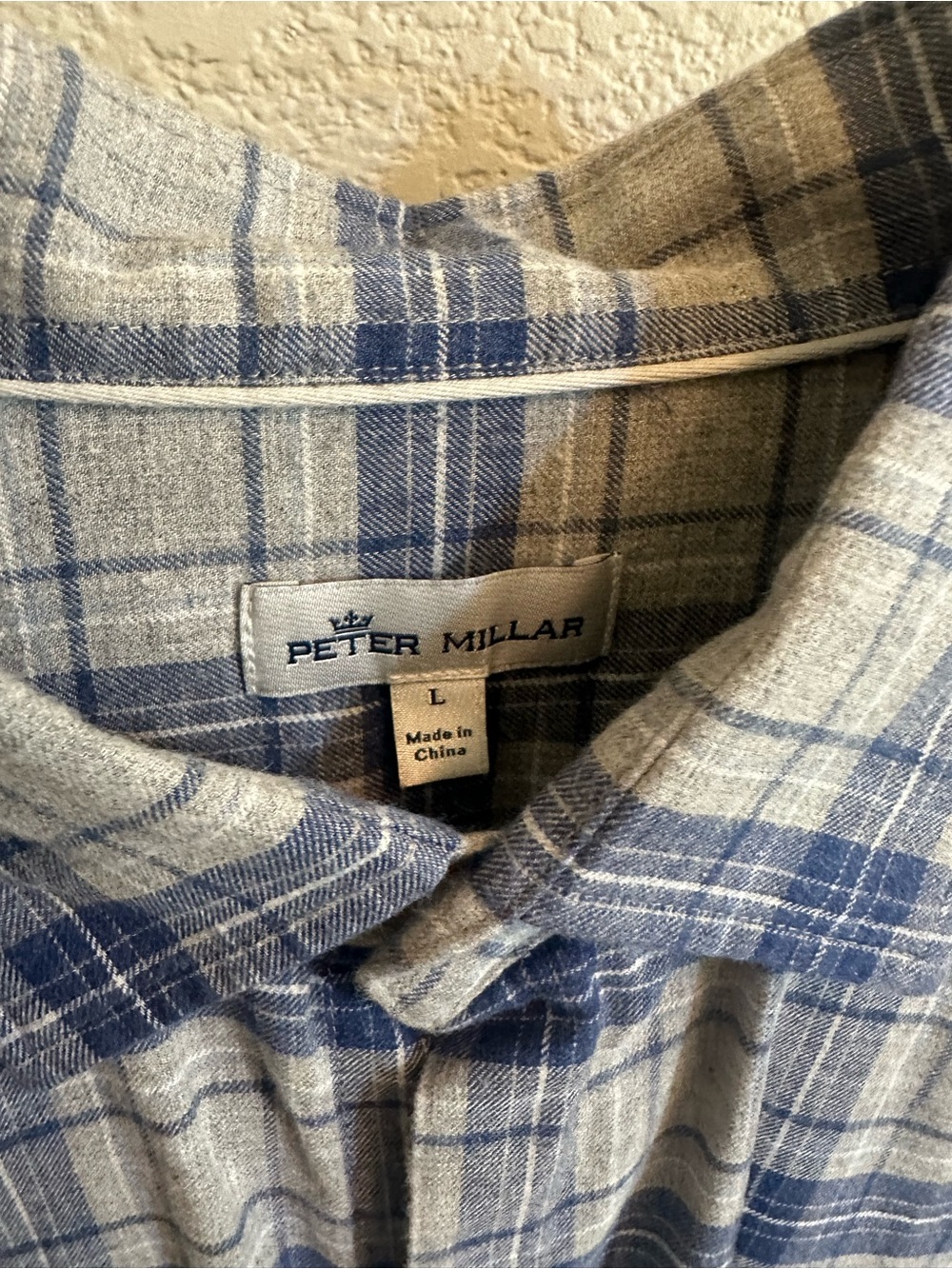 Peter Millar Blue & Gray Plaid Lightweight Button-Down Shirt